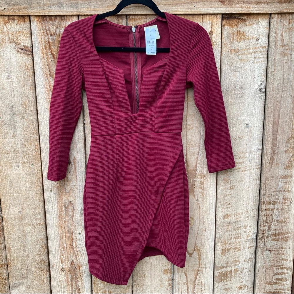 LF Dream State | Burgandy Bodycon Dress Size Small